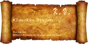 Klaszkin Vivien névjegykártya